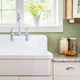 Metro 1" Hex Porcelain Mosaic Floor and Wall Tile, Glossy Olive