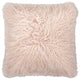 Mongolian Lambskin 20"x20" Pillow, Cloud Pink