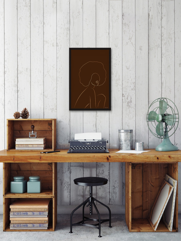 "Timeless Afro" Framed Painting Print, 8x12