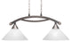 Bow 2 Light Island Light Shown In Brushed Nickel Finish With 12" White Marble