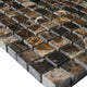 Emperador Dark Marble Mosaic Tile, Mini Square, Polished, Sample