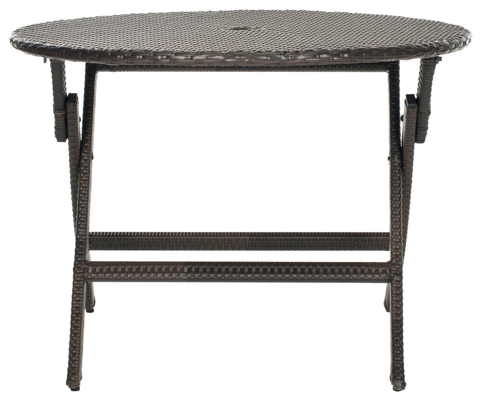 Safavieh Ellis Indoor-Outdoor Round Folding Table, Brown