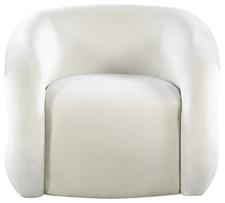 Roxbury Velvet Upholstered Accent Chair, Cream