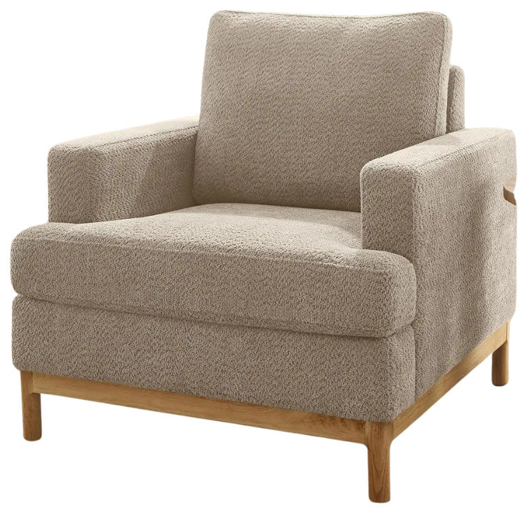 Oversized Mid Century Modern Armchair, Beige