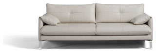 Divo Design Genuine Leather Sofa, Light Gray