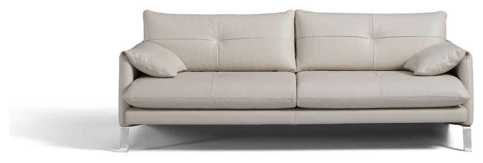 Divo Design Genuine Leather Sofa, Light Gray