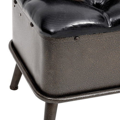 vidaXL Storage Bench Storage Bench for Entryway with Backrest Black Faux Leather