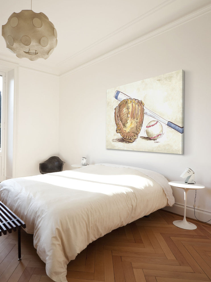 Marmont Hill, "Baseball Gear" by Reesa Qualia Painting on Wrapped Canvas, 52x40