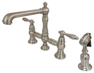 Kingston Brass Kitchen Faucet With Side Sprayer, Brushed Nickel