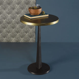 Minimalist Gold Brass Bronze Round Side Table | Metal Spike Pedestal Modern
