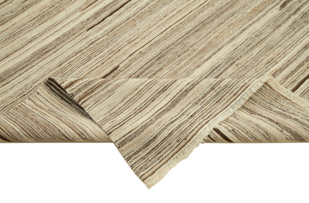 Rug N Carpet - Handmade Turkish 8' 1'' x 13' 9'' Modern Design Wool Kilim Rug