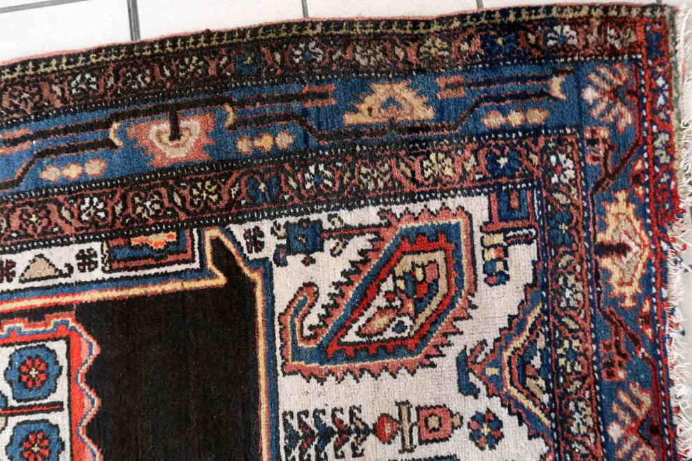 Handmade Antique Persian Malayer Rug 4'x6.5', 123cmx199cm 1920s