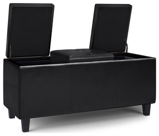 Avalon Tray Storage Ottoman with Lift Up Lids