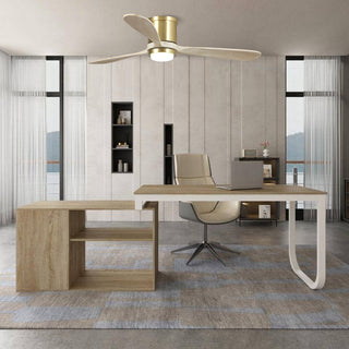 52-in Modern Flush Mounted Ceiling Fan with 3 Blades-in Sand Copper