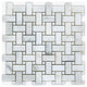 Calacatta Polished 1x2 Basket Weave Marble Mosaic