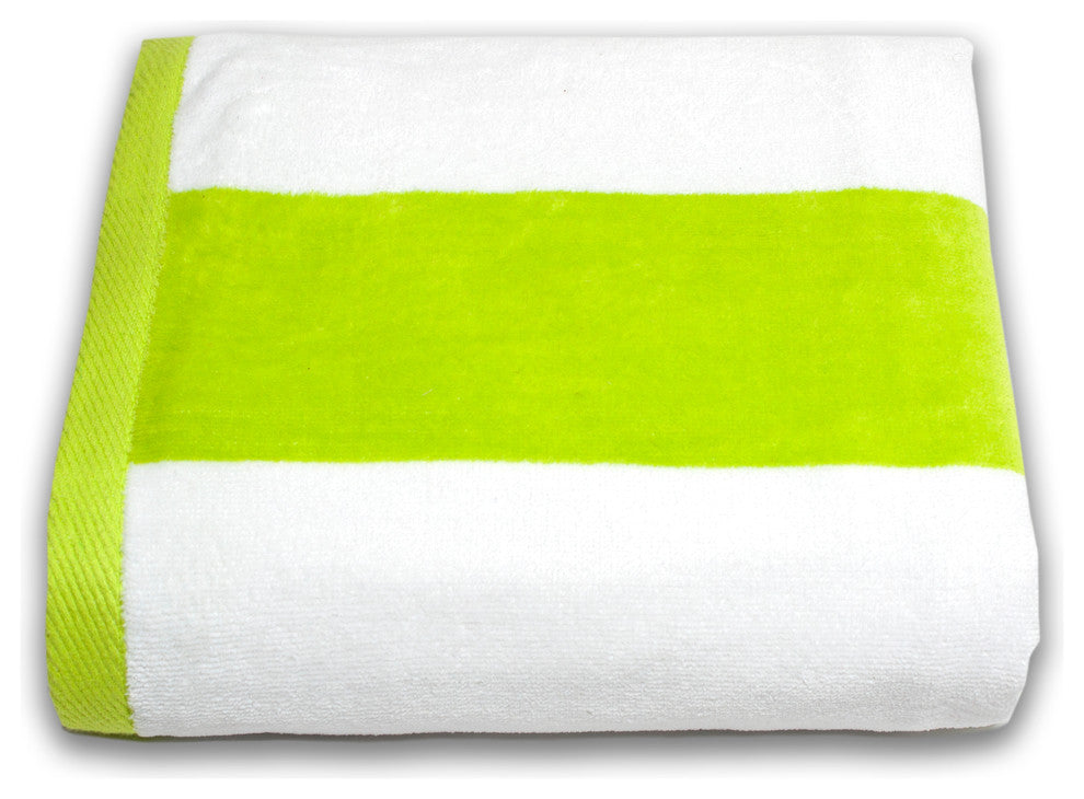 Tropical Cabana 100% Cotton Beach Towel, Lime