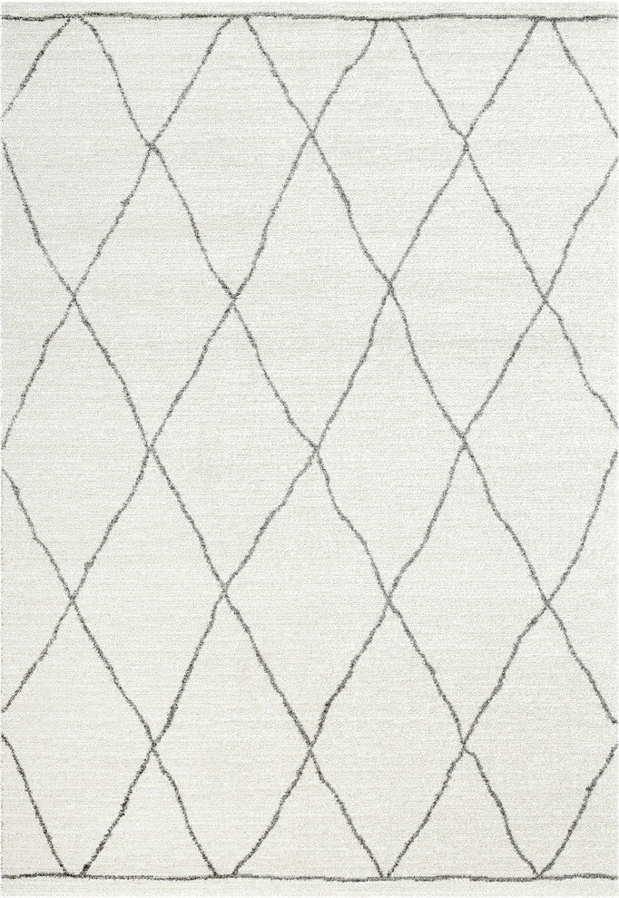 Sherpa 49004-6242 Area Rug, Ivory and Gray, 2''2"x7''7" Runner