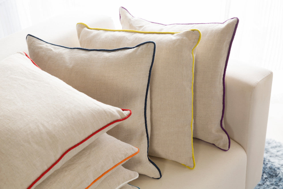 Surya Linen Piped LP-007 22" x 22" Pillow Kit