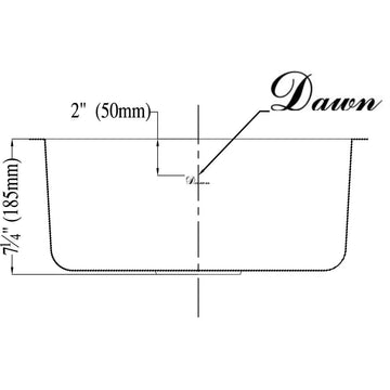 Dawn 3238 Stainless Undermount Rounded Prep/Bar Sink