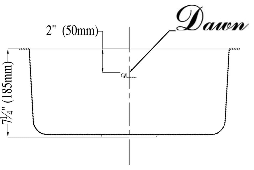 Dawn 3238 Stainless Undermount Rounded Prep/Bar Sink