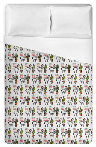 Feliz Navidad Llama Queen Brushed Poly Duvet Cover