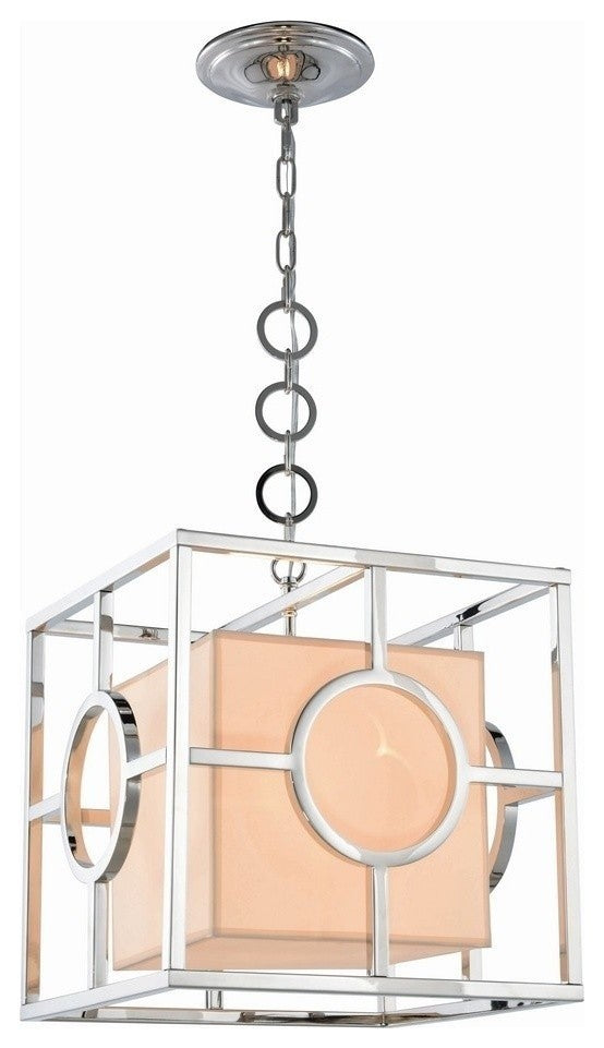 Elegant Lighting Quatro Collection Pendant, Polished Nickel