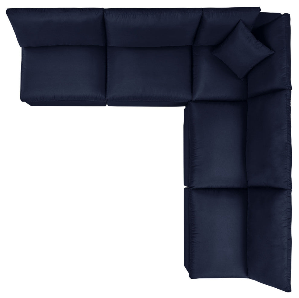 Modular Lounge Sectional Deep Sofa Set, Blue Navy, Modern, Outdoor Hospitality