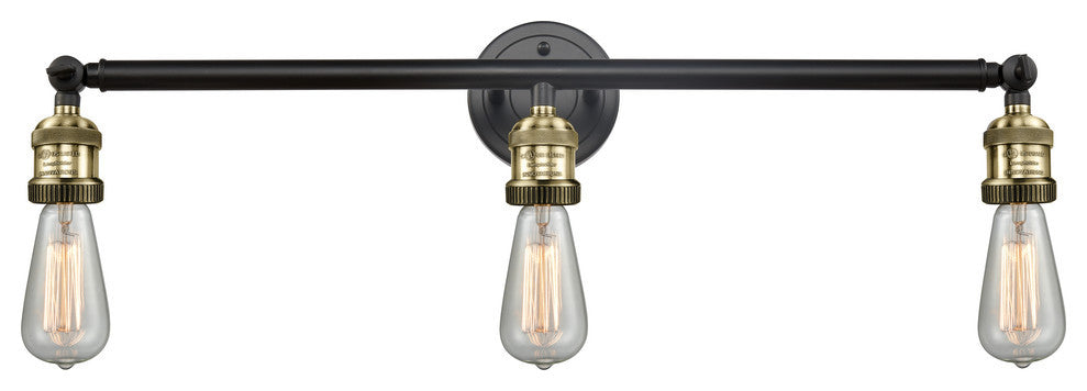 INNOVATIONS LIGHTING 205NH-BAB Bare Bulb 3 Light Bath Vanity Light