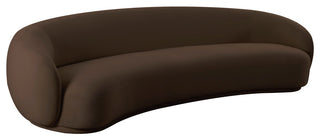 Kendall Cream Velvet 120" Sofa, Chocolate Brown
