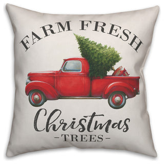 Farm Fresh Christmas Trees Throw Pillow, 18"x18"