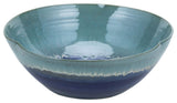 Swirl Bowl Blue Green Reaction Glazed Small
