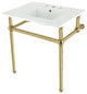 Kingston Brass KVBH31227W8B7 31" Console Sink, Legs, 8", 3 Hole