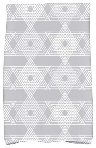 Star Light Holiday Geometric Print Kitchen Towel, Gray