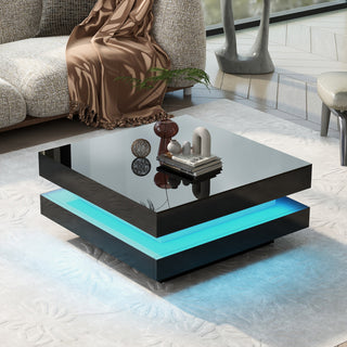 Gewnee High Gloss Minimalist Design With Plug-In 16-Color Led Lights
