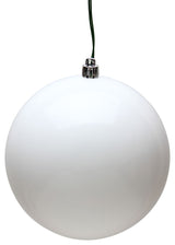 Vickerman N591011Dcv 4" White Candy Ball Ornament, 6 Per Bag