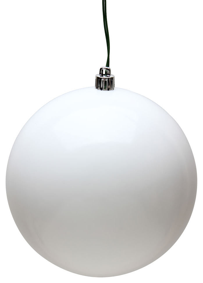 Vickerman N591011Dcv 4" White Candy Ball Ornament, 6 Per Bag