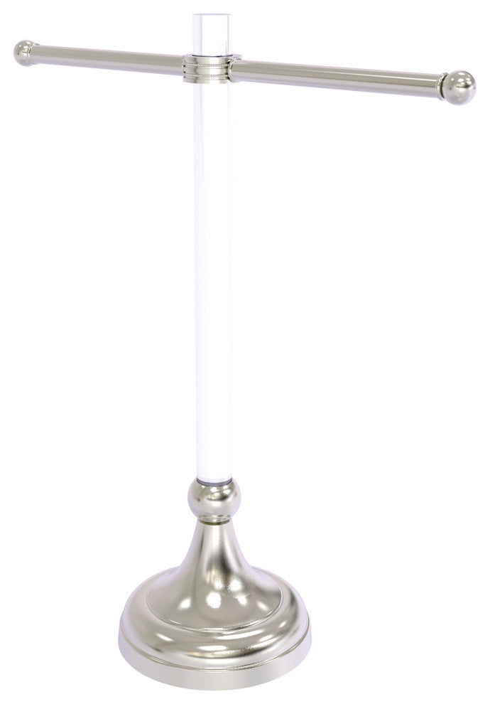 Pacific Grove Free Standing Towel Stand with Dotted Accents, Satin Nickel