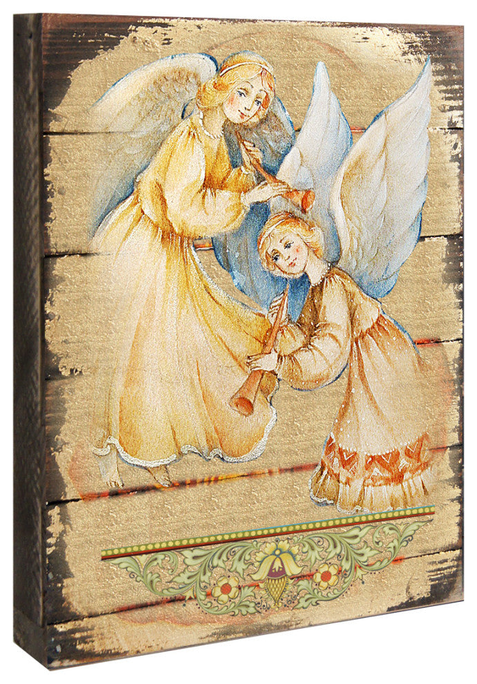 Icon Angels Watching Over You Icon Wooden, 16 Inch