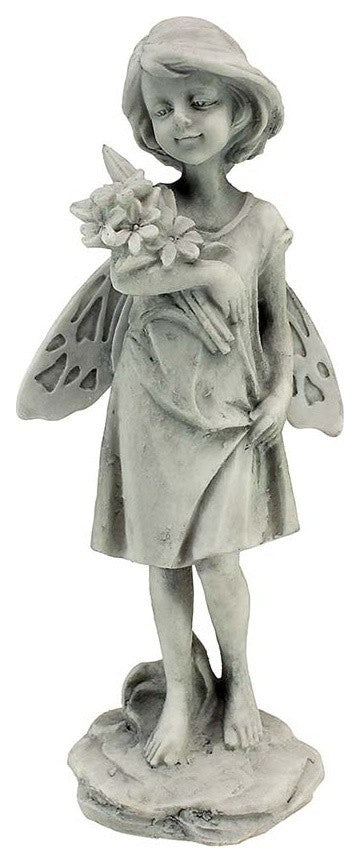 Rose Garden Fairy With Flowers Statue