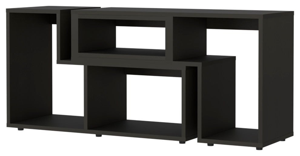 Harmony Extendable TV Stand with Multiple Shelves, Black