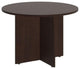 Bush Business Furniture Round Conference Table with Wood Base in Mocha Cherry
