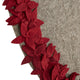 Overlapping flowers tree skirt- grey With maroon flowers-60" hand felted wool