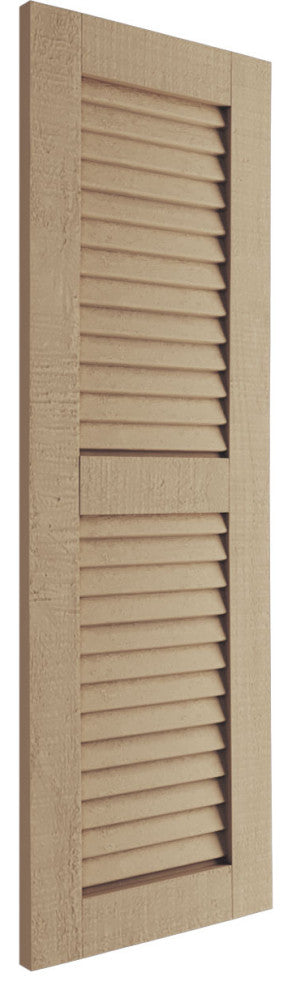 Rustic 2 Equal Louver Faux Wood Shutters, Per Pair, Rough Cedar, 15x66"