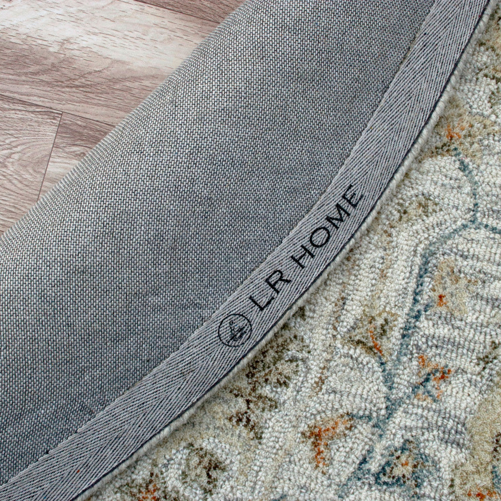 Ox Bay Vin Mel Abstract Hand-Tufted Area Rug, Silver/Tan, 8'6" Round