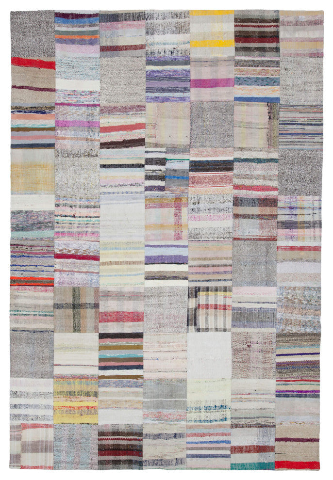 Rug N Carpet - Handmade Anatolian 6' 8'' x 9' 10'' Vintage Patchwork Kilim Rug
