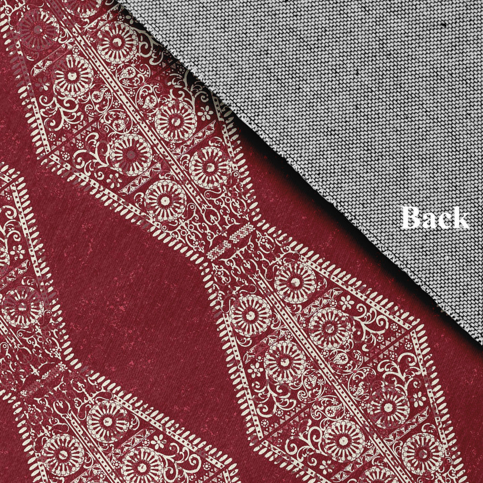 Pyramid Stripe Chenille Rug, Dark Red, 5'x7'