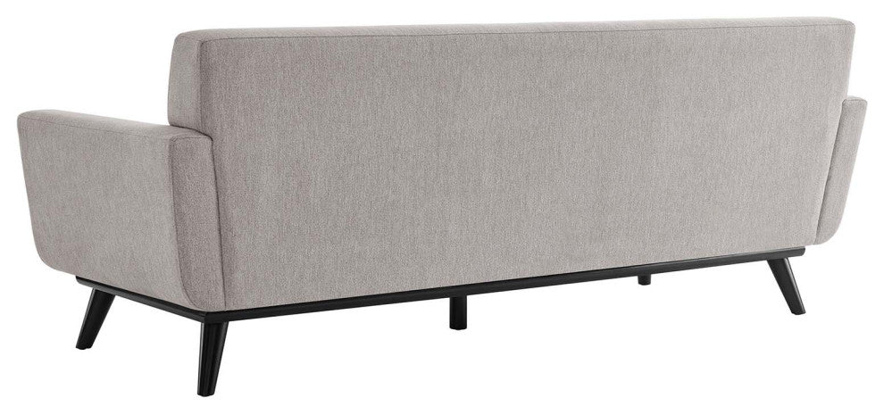 Sofa, Gray, Fabric, Modern, Mid Century Living Hotel Lounge Cafe Lobby