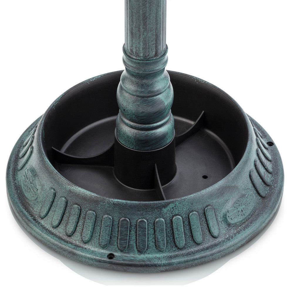 25" Tall Outdoor Birdbath with Planter Yard Statue