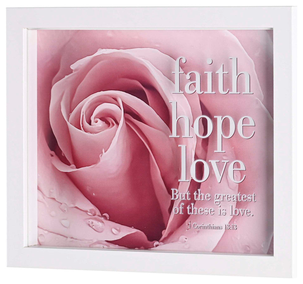 Framed Art Faith Hope Love 10x8