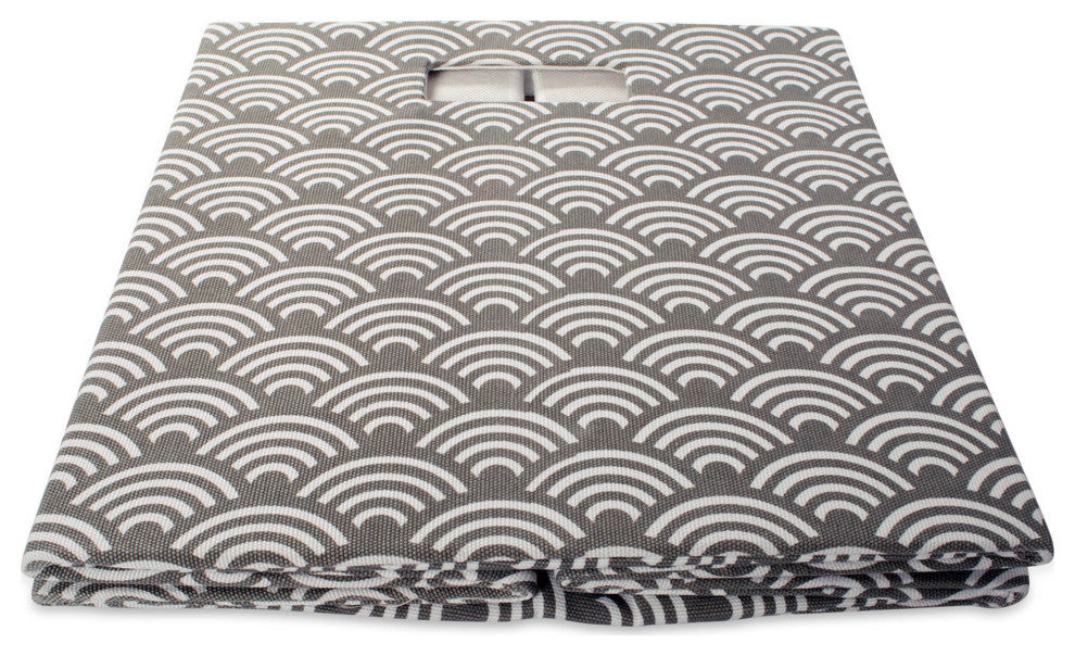Polyester Cube Waves Gray Square 11"x11"x11"